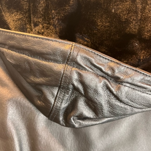 Like New Woman’s Genuine Leather Hooded Winter Jacket - Picture 7 of 11